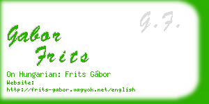 gabor frits business card