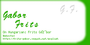 gabor frits business card